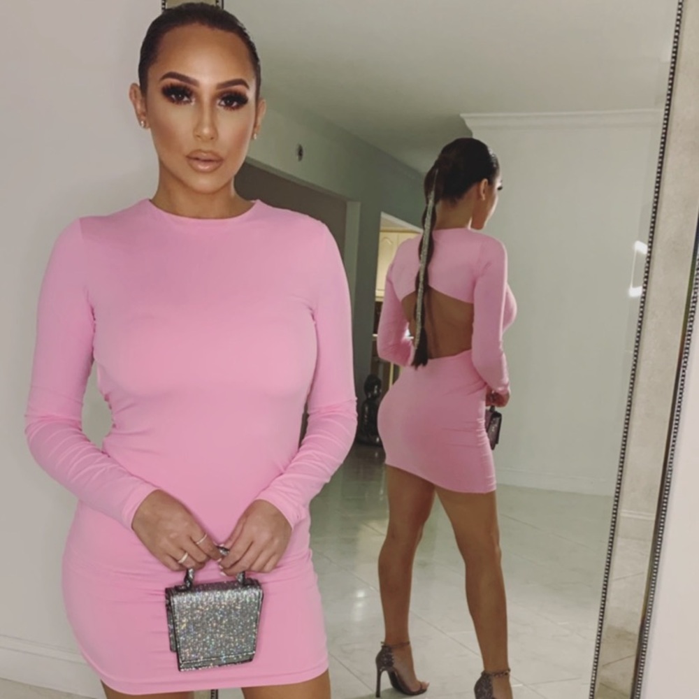Pink mini dress from MESHKI